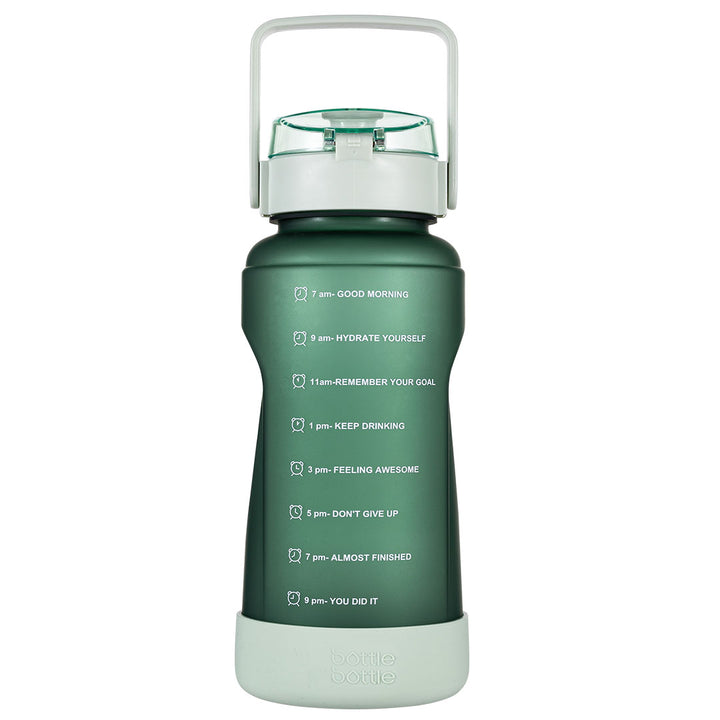 64oz motivational water bottle with straw green 1