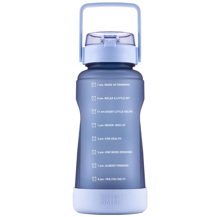 64oz motivational water bottle with straw blue 1 