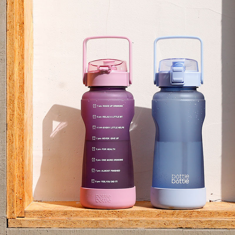 64oz motivational water bottle with straw purple 4
