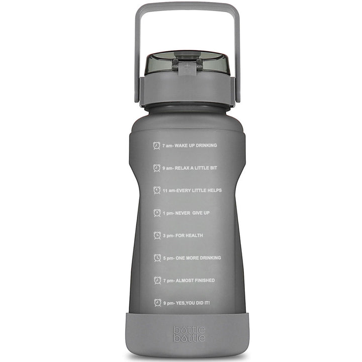 64oz motivational water bottle with straw grey 1