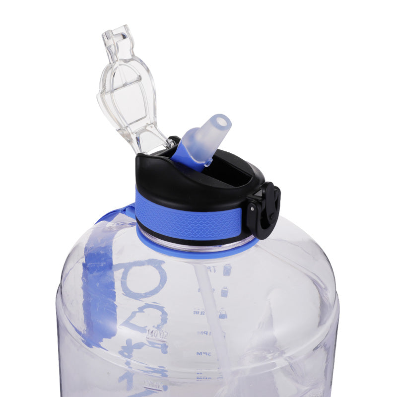 gallon water bottle with straw motivational blue transparent 2