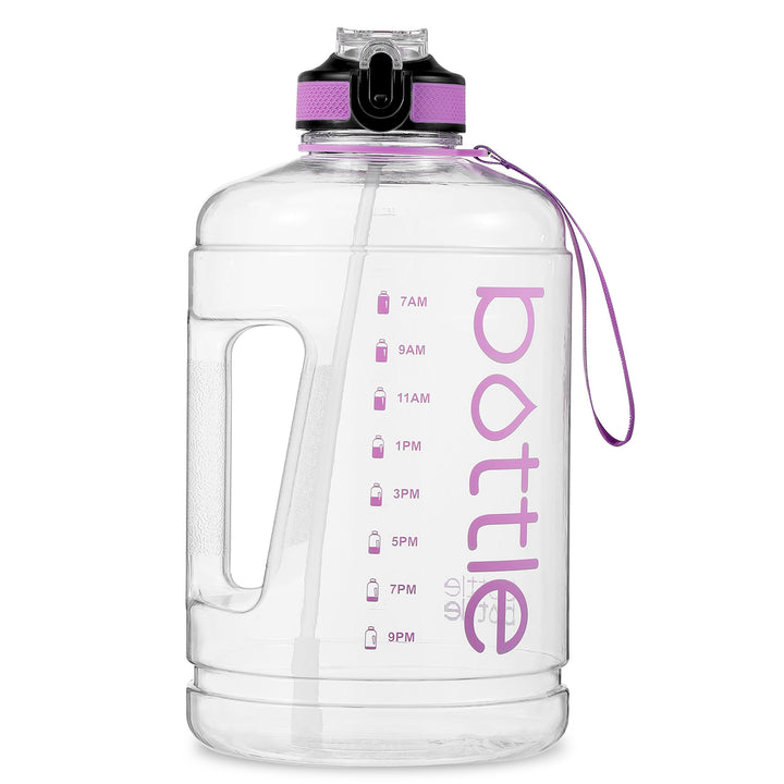 gallon water bottle with straw motivational purple transparent  1